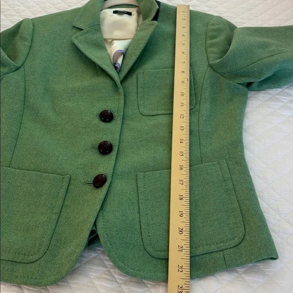 Vintage J Crew Scotland Wool Robert Noble Green Button Blazer Women’s 6 Small